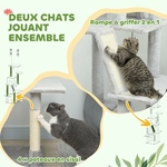 Détail griffoir sisal arbre à chat luxe pour protéger meubles salon.