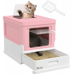 Chat sortant par le dessus maison de toilette design anti-dispersion litière.