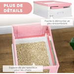 Intérieur maison de toilette pliable pour chat confort et intimité premium.