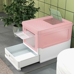 Maison de toilette fermée premium pour chat double entrée anti-odeurs.