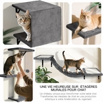hamac mural peluche premium chat gris