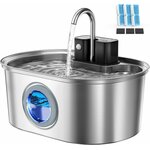 Fontaine à eau premium félin acier 304 antibactérien filtration charbon actif.