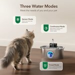 Fontaine premium chat ultra silencieuse pompe LED niveau eau argenté élégant.