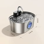 Fontaine à eau luxe chat acier inoxydable PEKTACO en action cascade fluide.