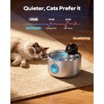 fontaine eau automatique luxe chat inox capacite 2,6l sans cable