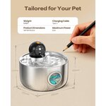 fontaine eau inox luxe chat sans fil 2,6l design premium salon moderne