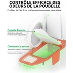 Vue de côté litière design moderne blanche pour chaton et chat adulte.