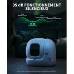 Détail panneau magnétique litière connectée luxe entretien facile félin.