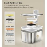 Fontaine chaton design inox silencieux 25 dB bien-être luxe.