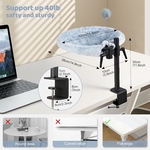 accessoire chat premium fixé par pince sur table de travail minimaliste