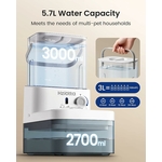 Fontaine à eau silencieuse pour chat avec réservoir 3L eau fraîche et 2,7L eau usée séparée