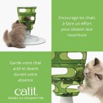 Vue de dessus du labyrinthe d’alimentation Catit Senses montrant le disque réglable et les ouvertures de difficulté.