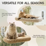 Hamac félin design raffiné pliable pour bain de soleil chat adulte crème.