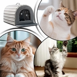 Abri frais pour chat avec ventilation latérale.