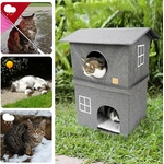 Abri pour chat en doudoune polaire douce.