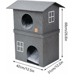 Cabane semi-fermée pour chat intérieur sécurisé.