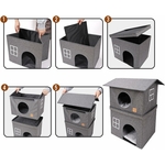Maison pour chat 2 niveaux design moderne.