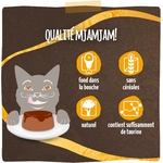 Pâtée chaton et chat adulte MjAMjAM, design premium félin avec sauce raffinée.