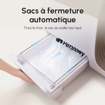 Litière automatique chat PetSnowy SNOW  avec sac auto‑fermant hermétique.