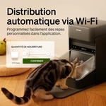 Distributeur nourriture chat connecté Wi‑Fi 5G et 2,4 GHz pour suivi des repas via application