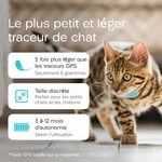 Traceur chat premium avec deux balises et étuis de protection.