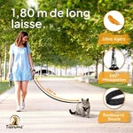 Harnais pour chat noir, taille S, design raffiné pour chaton et chat adulte.