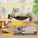 Lit de bureau rotatif 360° pour chat – vue panoramique pour félins curieux