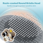 Brosse anti-poils animaux design gris pour chat à poils longs.