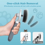 Brosse chat premium portable avec nettoyage en un clic.