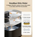 Distributeur eau chat rechargeable, élégant abreuvoir félin sans câble