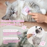 Brosse autonettoyante chat design premium Vinabo finition bleu