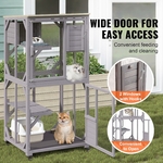 Cage pour Chat VEVOR 3 Niveaux Bois