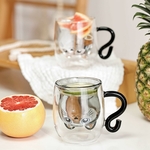 Tasses isolées design chat blanc et noir 250ml