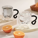 Lot de 2 tasses chat en verre borosilicate double paroi