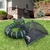 Vue d’ensemble de la structure Pawtenda pliable avec panneaux en maille ventilée pour sécurité extérieure.