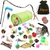 Coffret de jouets pour chat multicolore en bois, sisal et plumes