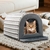 Maison rafraîchissante pour animal domestique en intérieur.