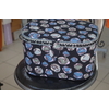 boite à couture motif fleurs bleues