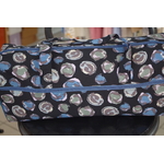sac à tricot motif fleurs bleues