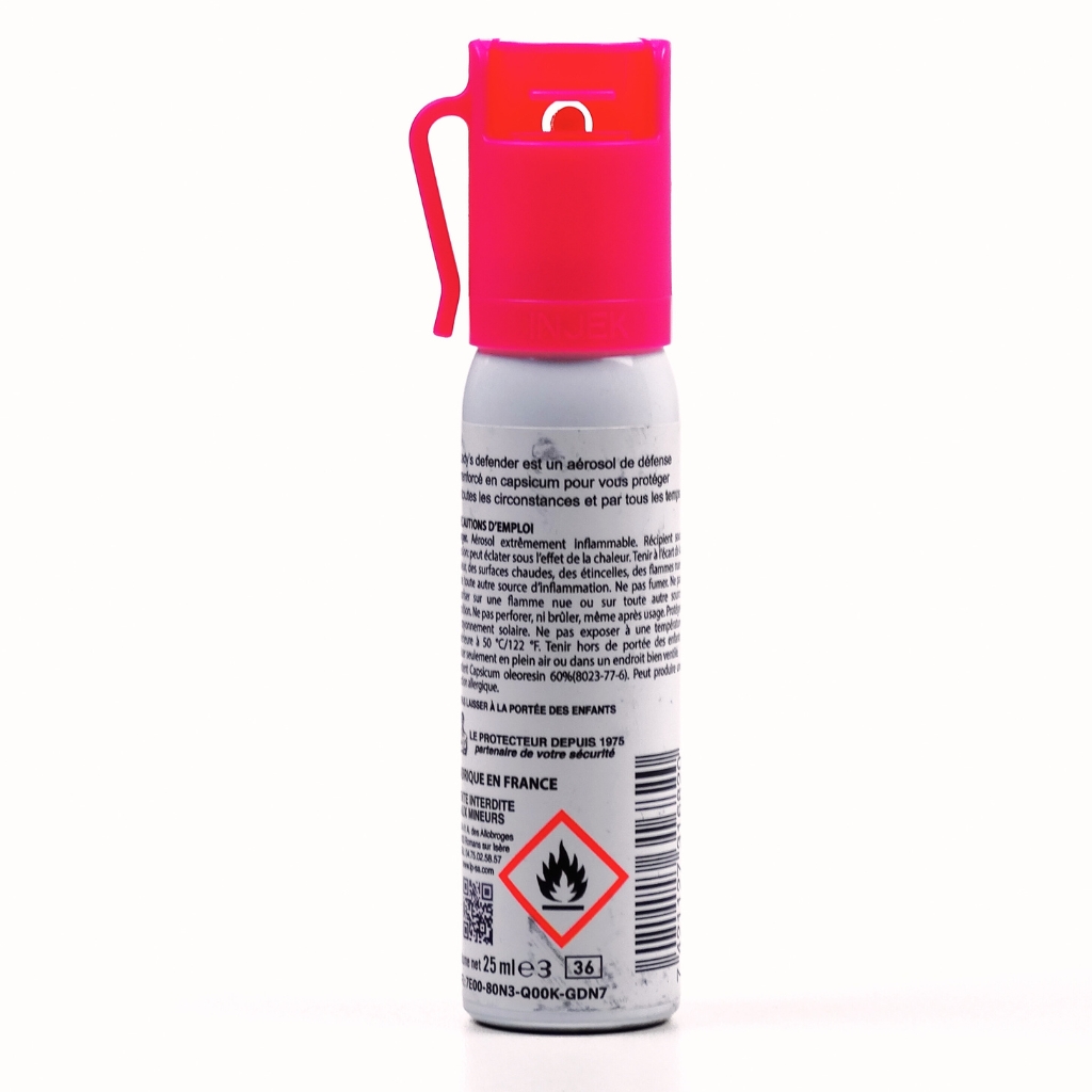 spray lacrymogène femme gel poivre 25