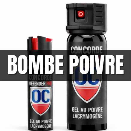 Bombe poivre - spray gaz ou gel poivre