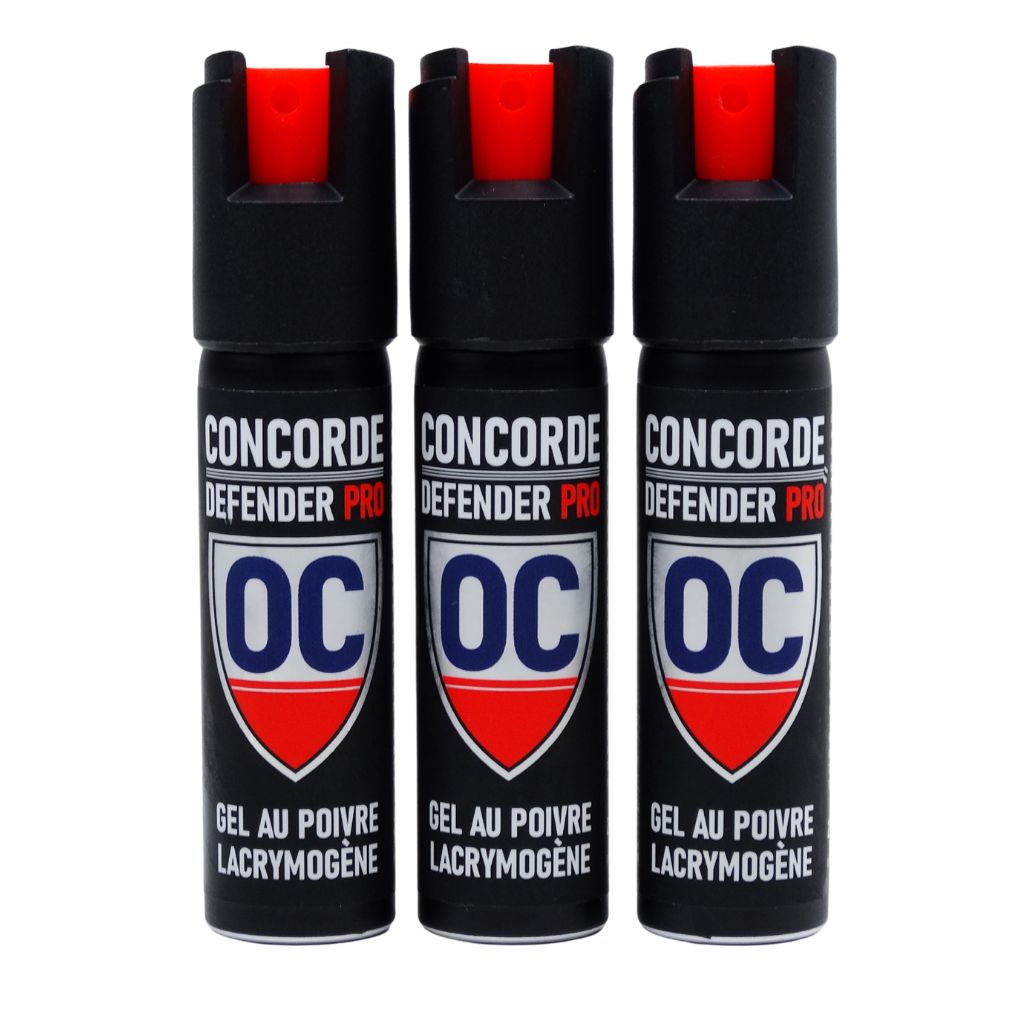 Lot de 3 Bombes gel poivre 25 ml Pro de poche