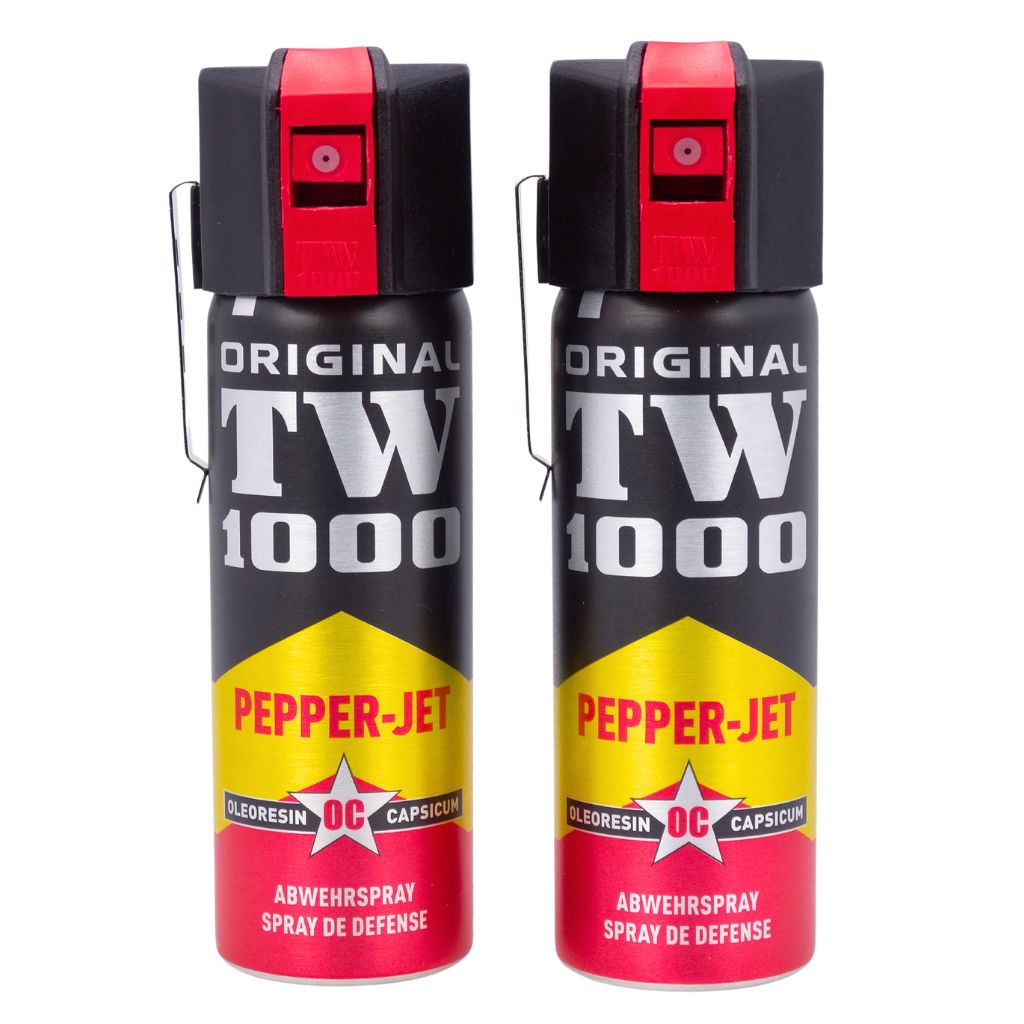 Lot x 2 Bombes lacrymogènes Jet Poivre 63 ml longue portée