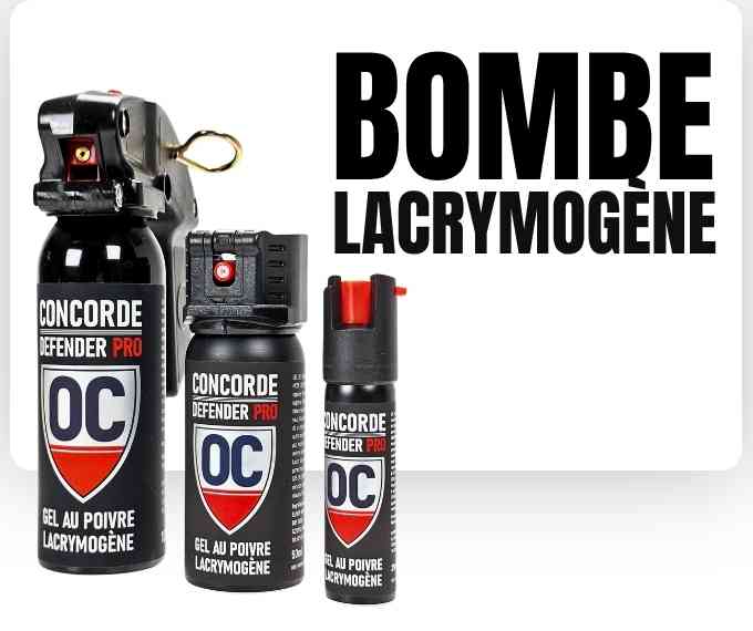 Bombe lacrymogène légale spray antiagression catégorie D