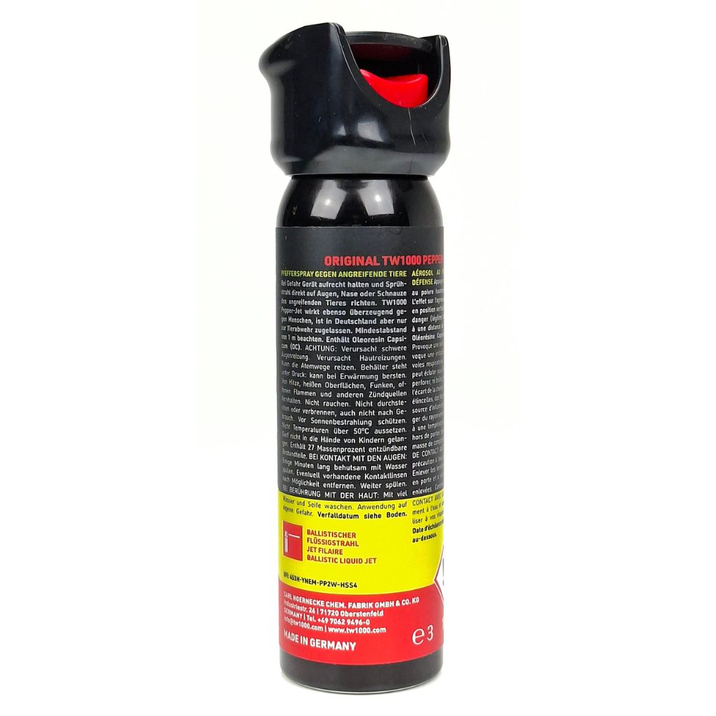 Bombe au poivre TW1000 Pepper-Jet 100 ml avec clapet de sécurité