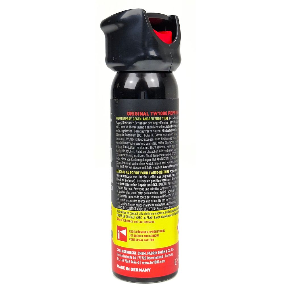 Spray de défense TW1000 gaz poivre 100 ml avec clapet de sécurité