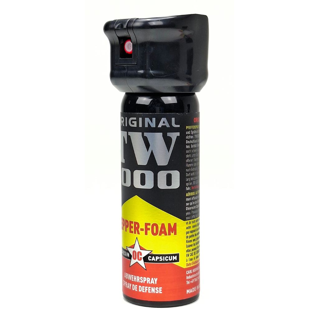 Spray de défense TW1000 mousse poivre 63 ml avec capuchon flip-top
