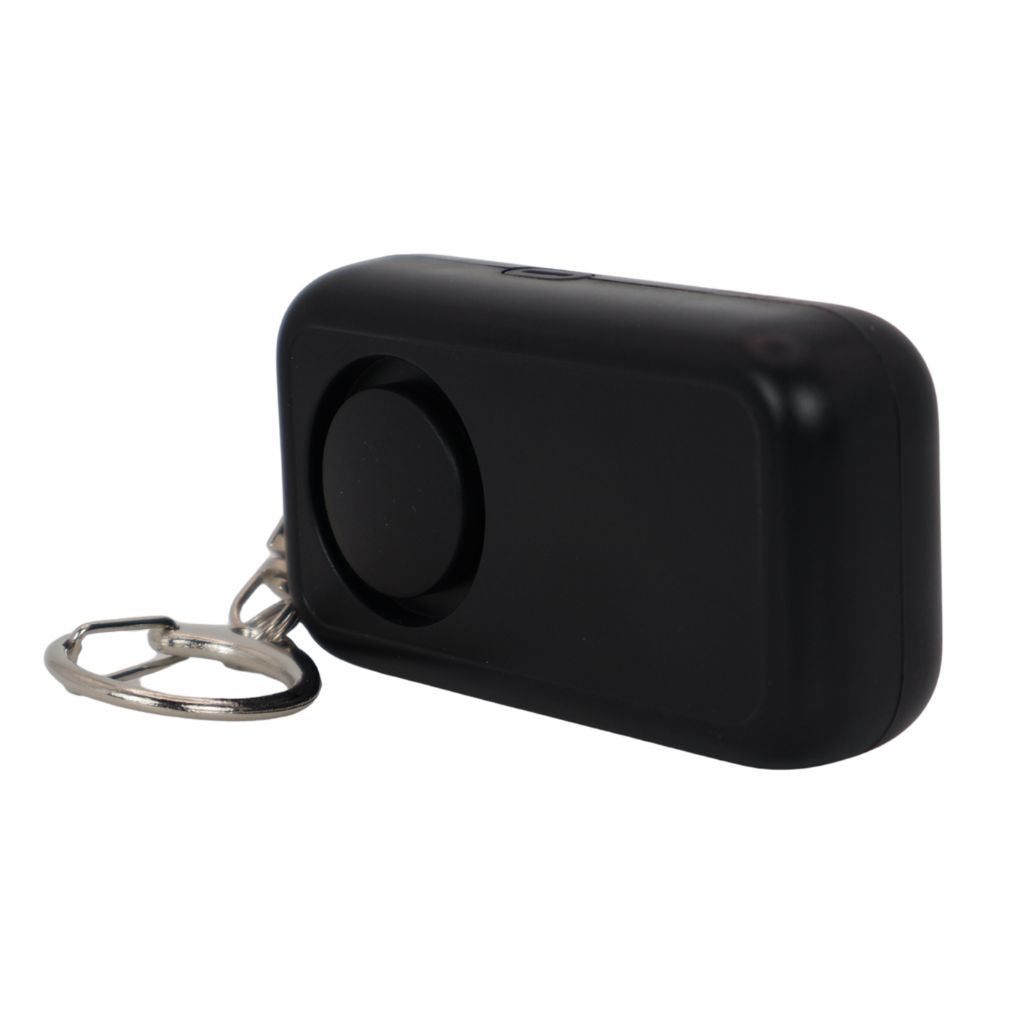 Bouton SOS et goupille de déclenchement du porte-clé alarme noir
