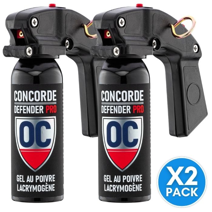 Pack de 2 Extincteurs lacrymogènes ultra puissant gel poivre 100 ml Pro