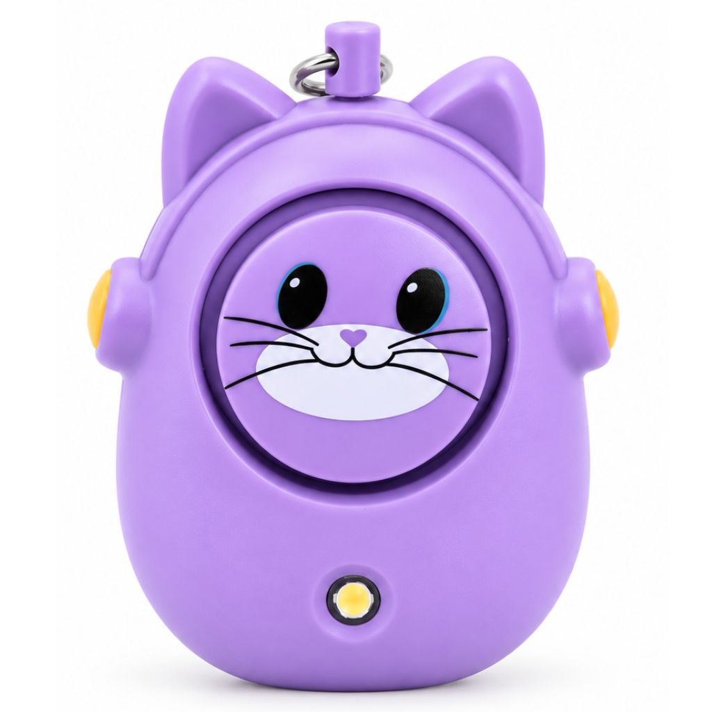 Porte-clés chat alarme anti-agression 130db enfant